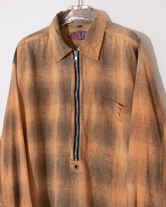 half-zip plaid shirt