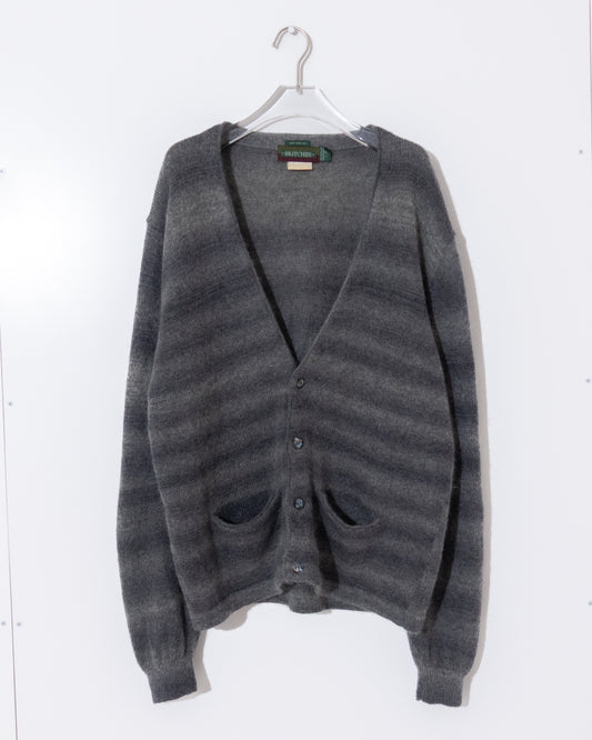 shadow stripe mohair knit cardigan
