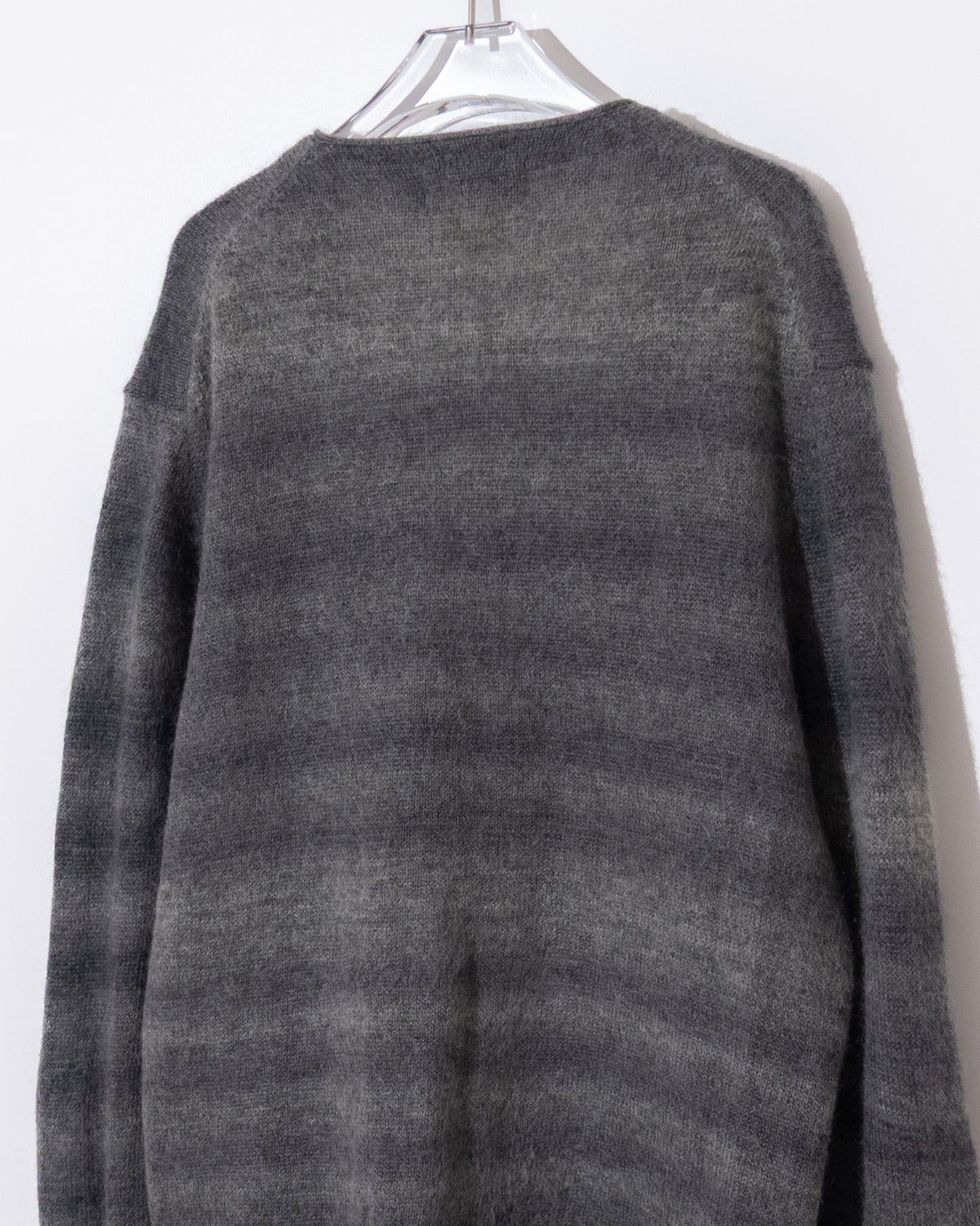 shadow stripe mohair knit cardigan