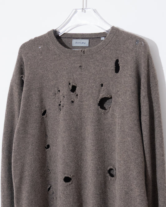Damaged cashmere knit