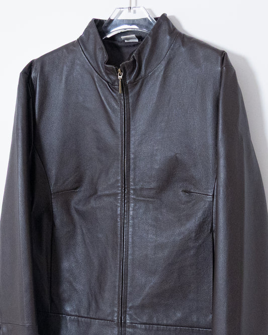 "Marks & Spencer" high neck leather jacket