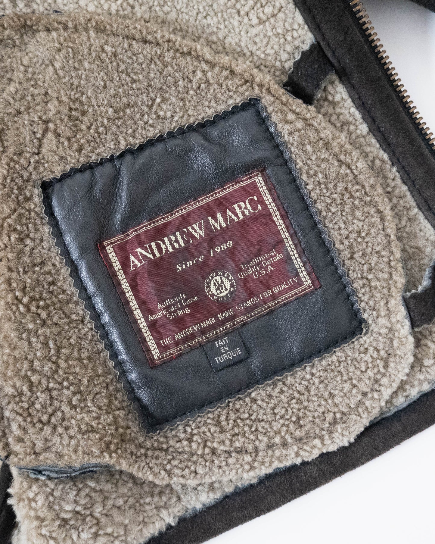 Andrew Marc mouton leather jacket