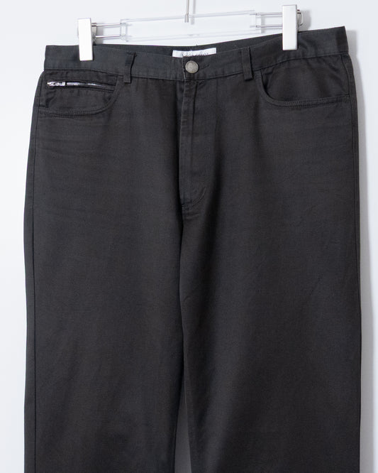 "YVES SAINT LAURENT rive gauche" cotton satin 5-pocket pants