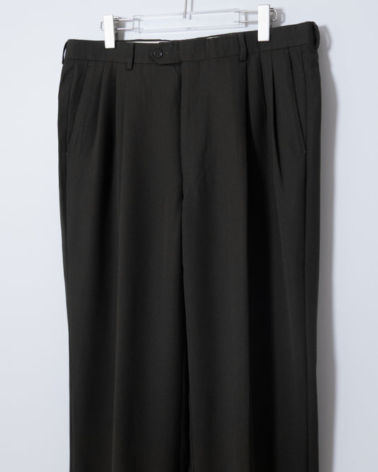 "MONSIEUR GIVENCHY" wool tuck slacks