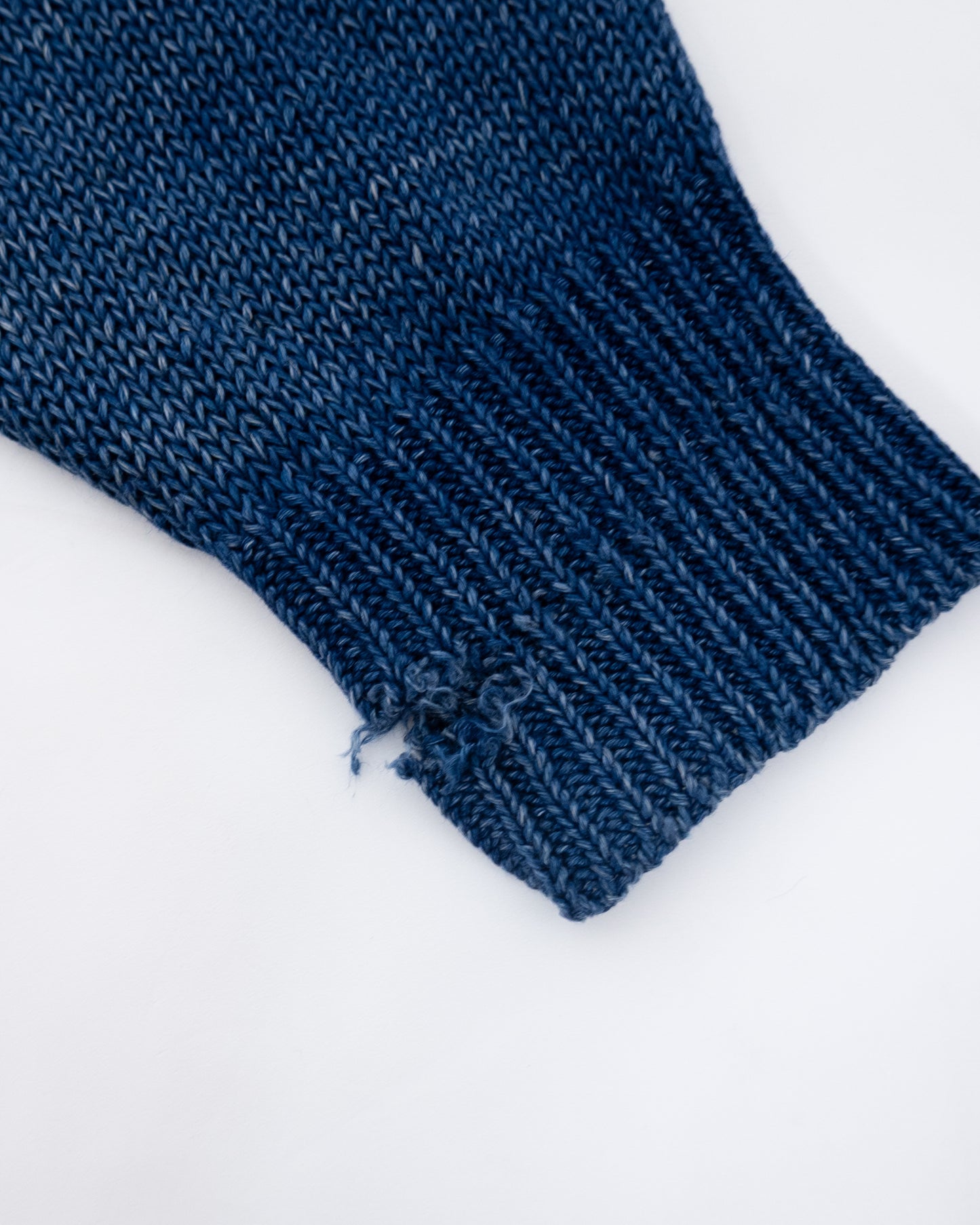 "Y's for men" indigo heavy linen knit cardigan