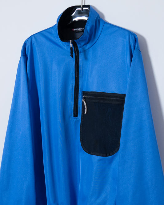 "MOON STONE" half-zip nylon pullover jacket
