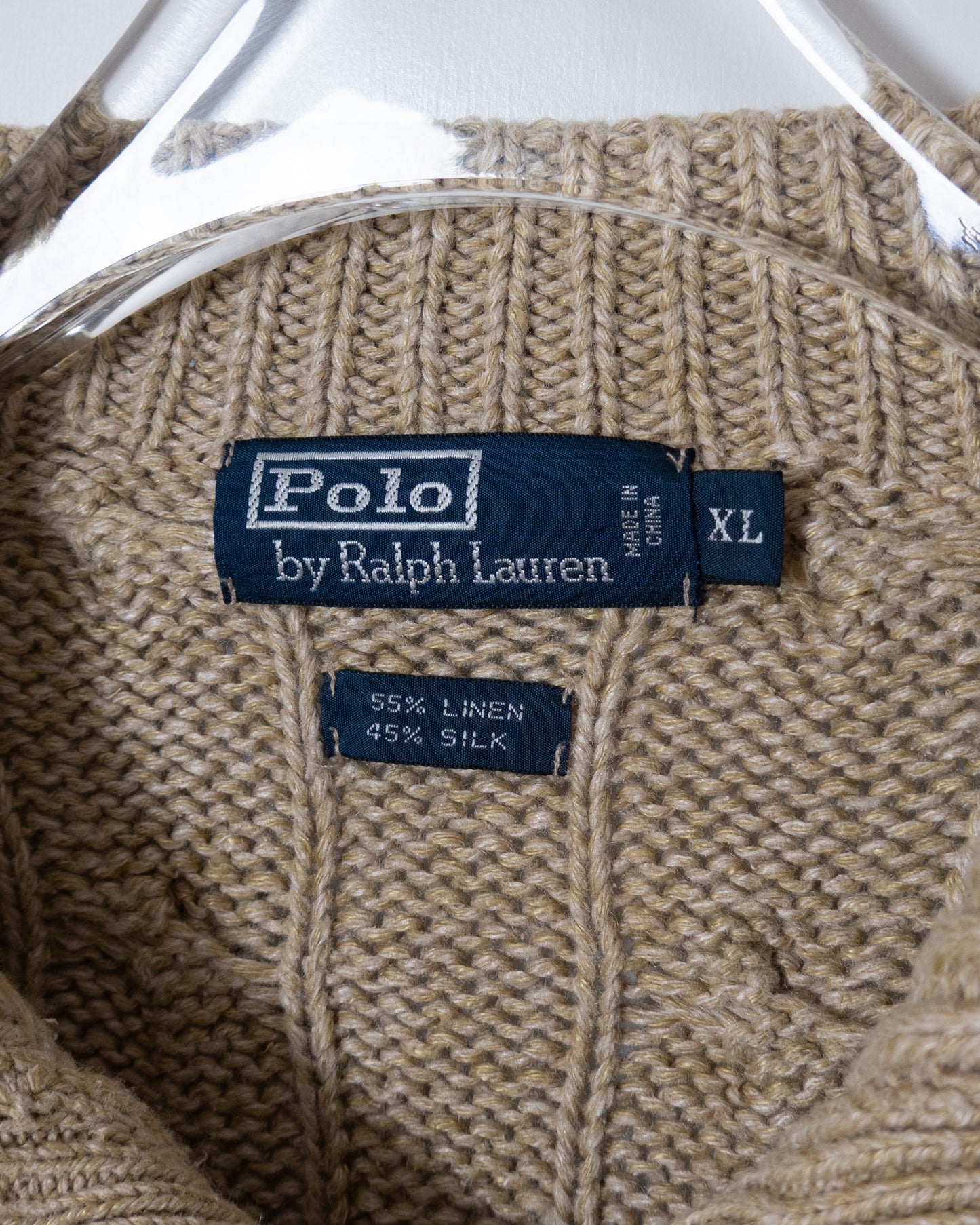 "Polo by Ralph Lauren" high neck Aran knit sweater
