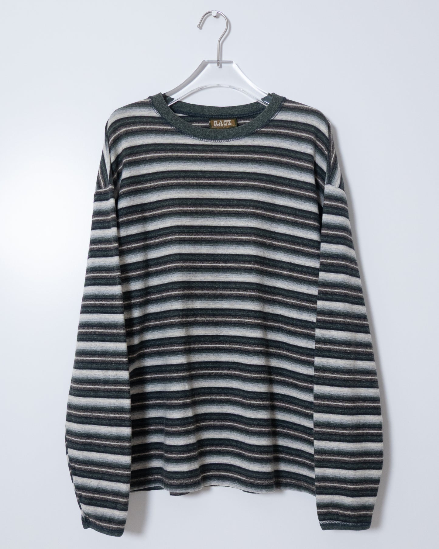 jacquard gradation stripe long sleeve t-shirt
