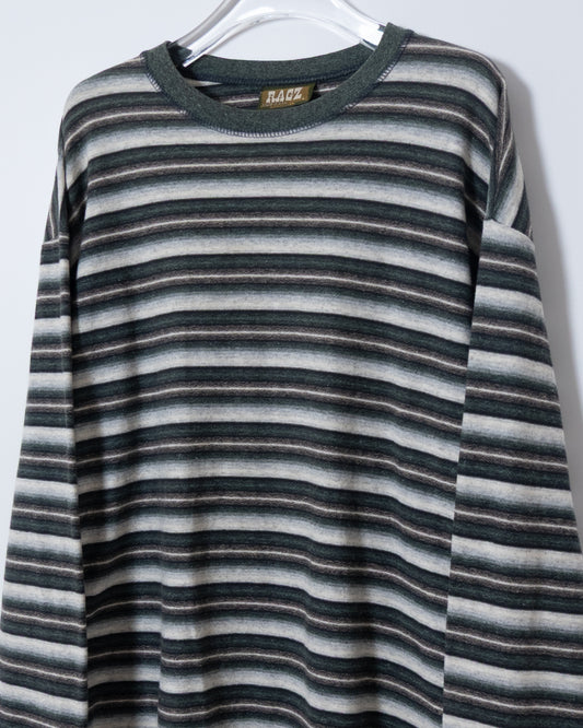 jacquard gradation stripe long sleeve t-shirt
