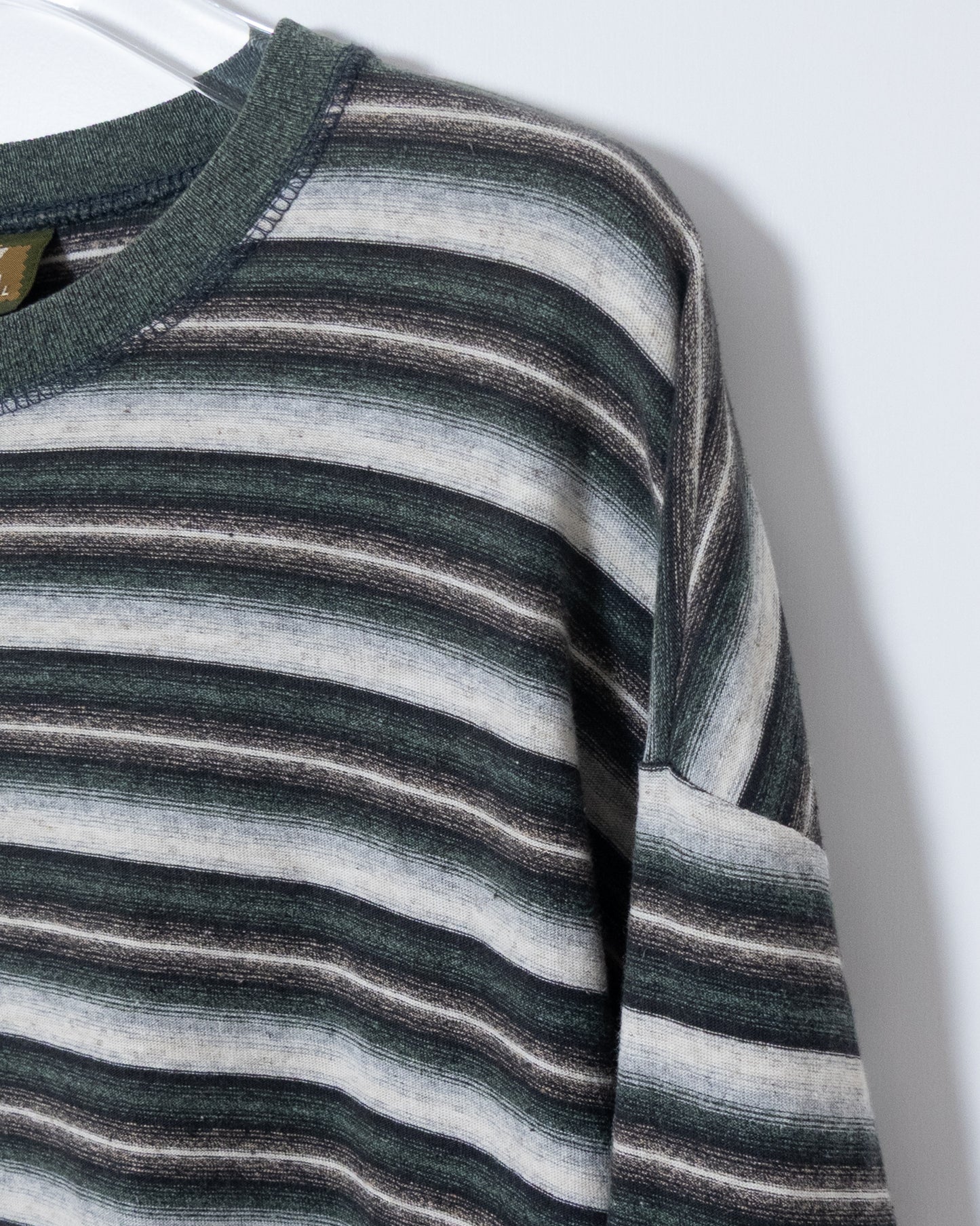 jacquard gradation stripe long sleeve t-shirt