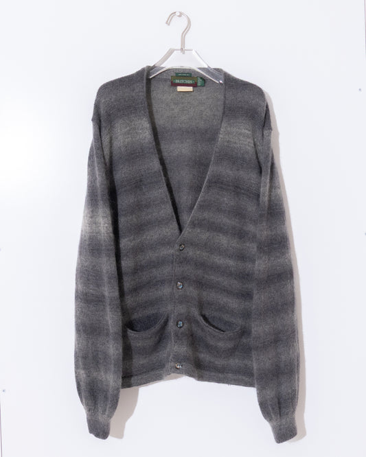 shadow stripe mohair knit cardigan