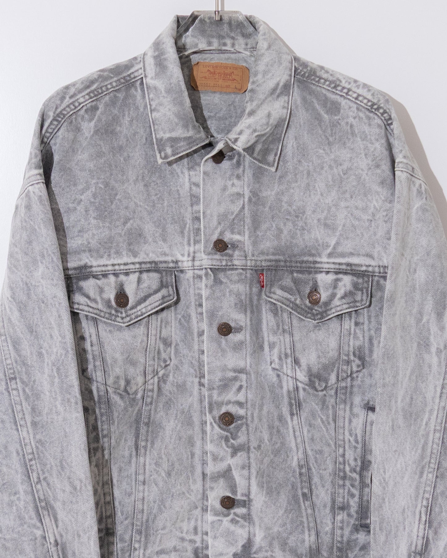 'Levi's' 70507 gray acid wash denim jacket