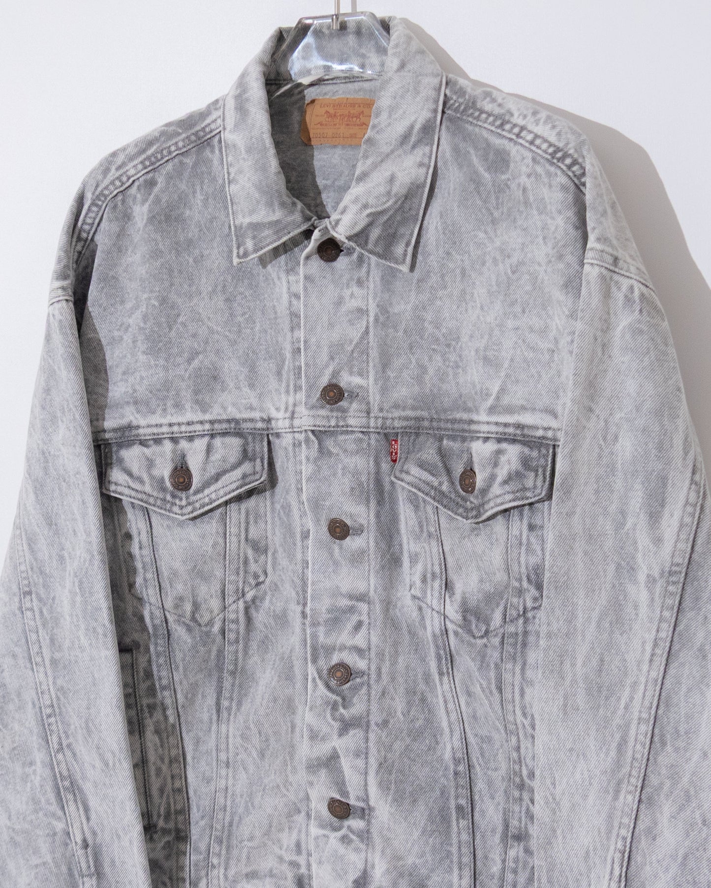 'Levi's' 70507 gray acid wash denim jacket