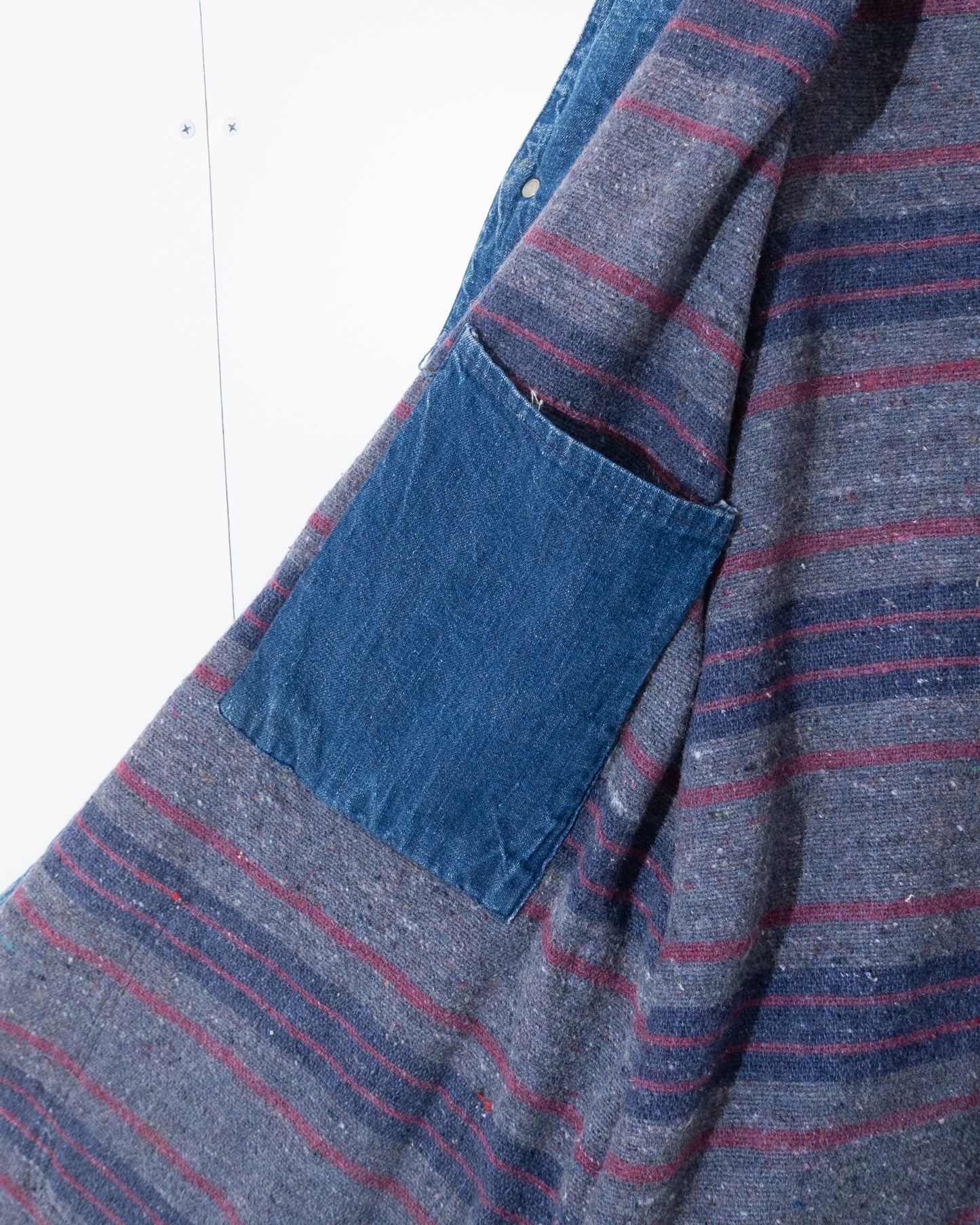 Vintage denim coverall jacket with blanket liner