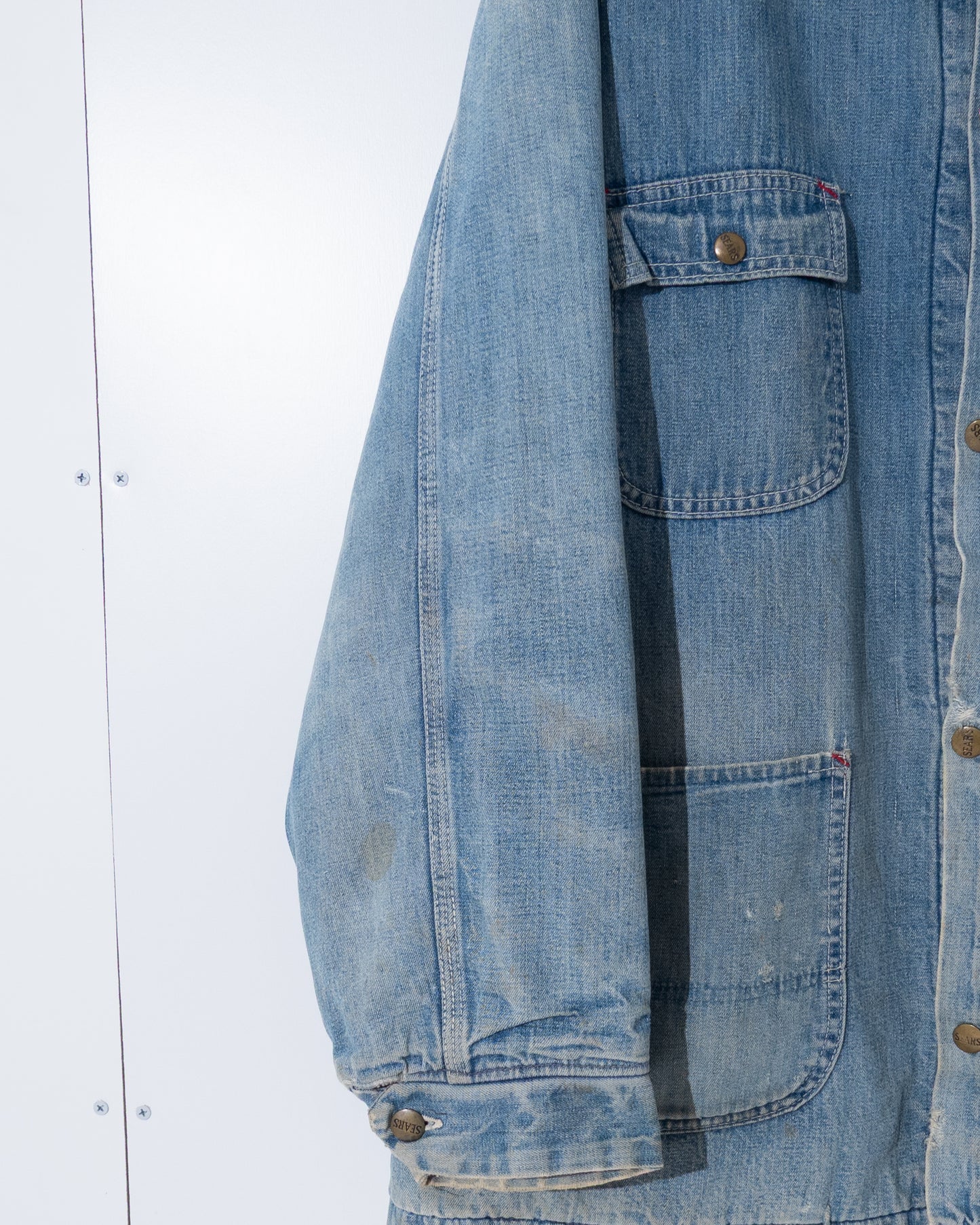 "Sears" denim coverall jacket with blanket liner