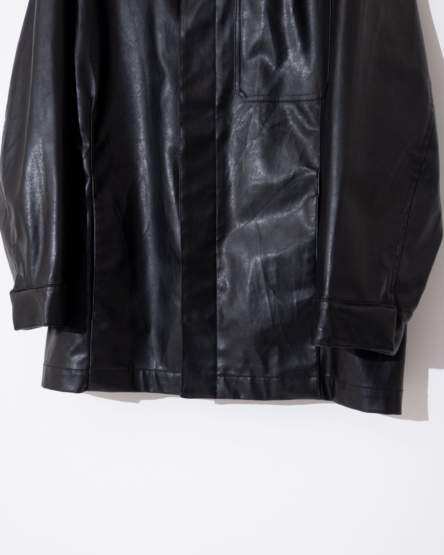 "Calvin Klein Jeans" PVC leather car coat