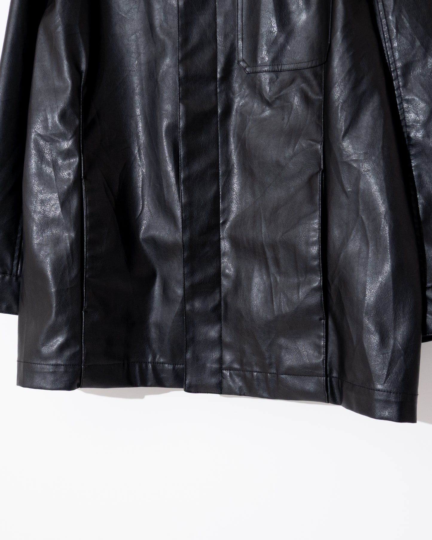 "Calvin Klein Jeans" PVC leather car coat