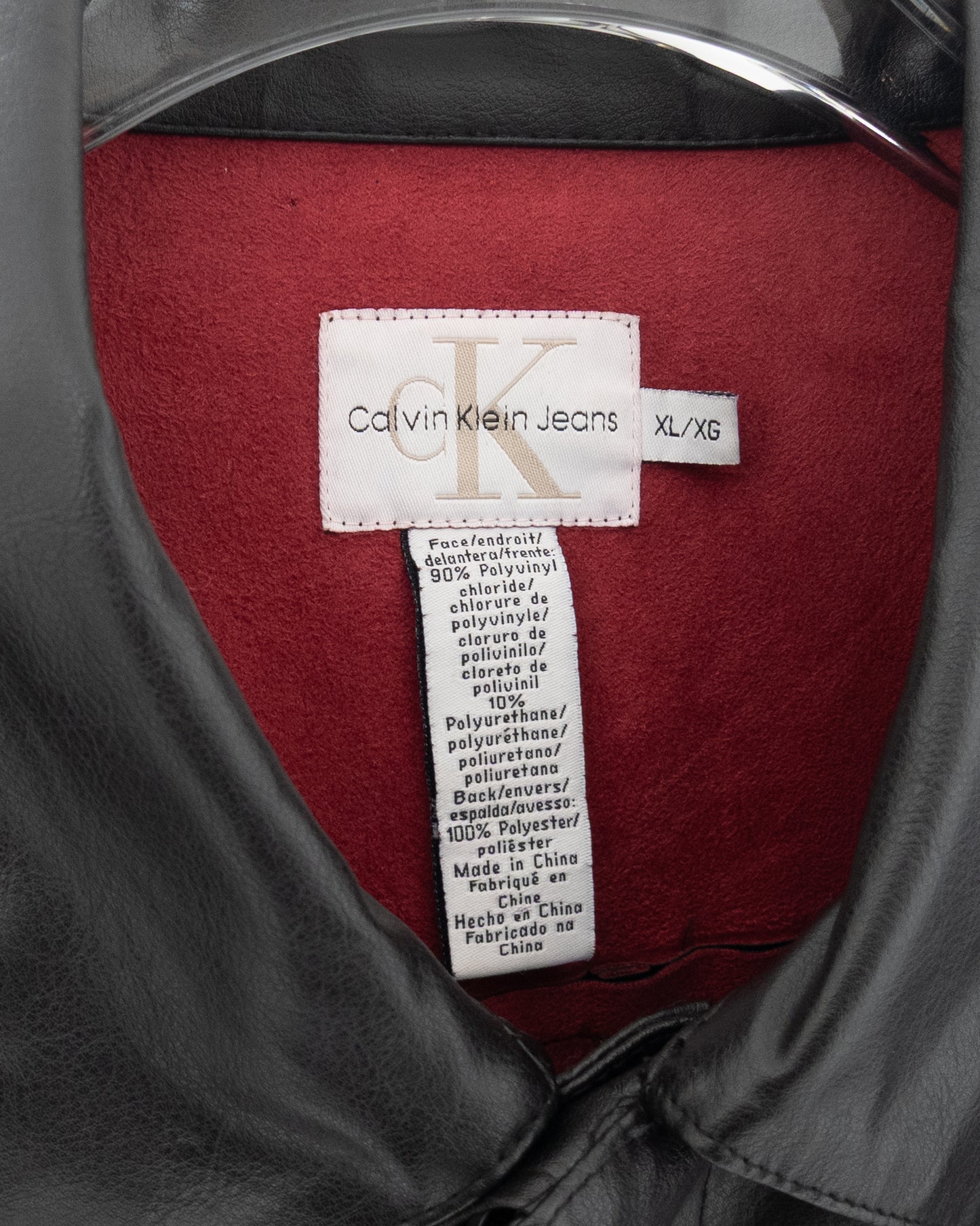 "Calvin Klein Jeans" PVC leather car coat