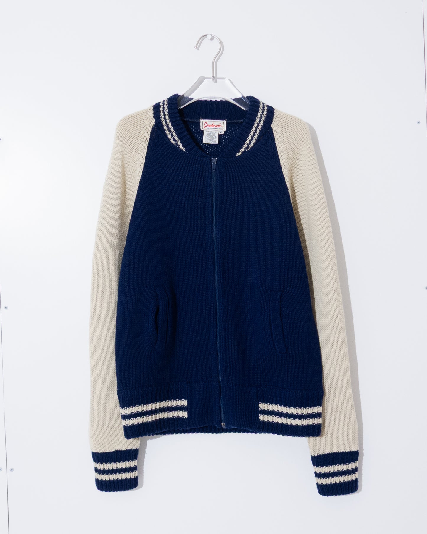 Knitted varsity jacket