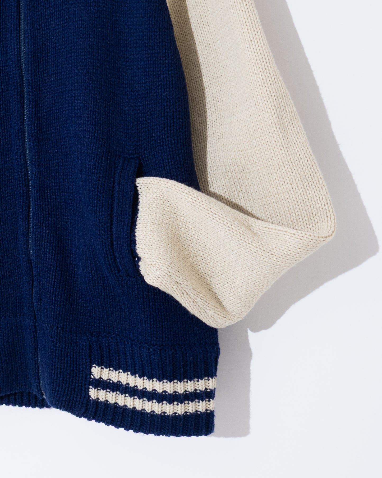 Knitted varsity jacket