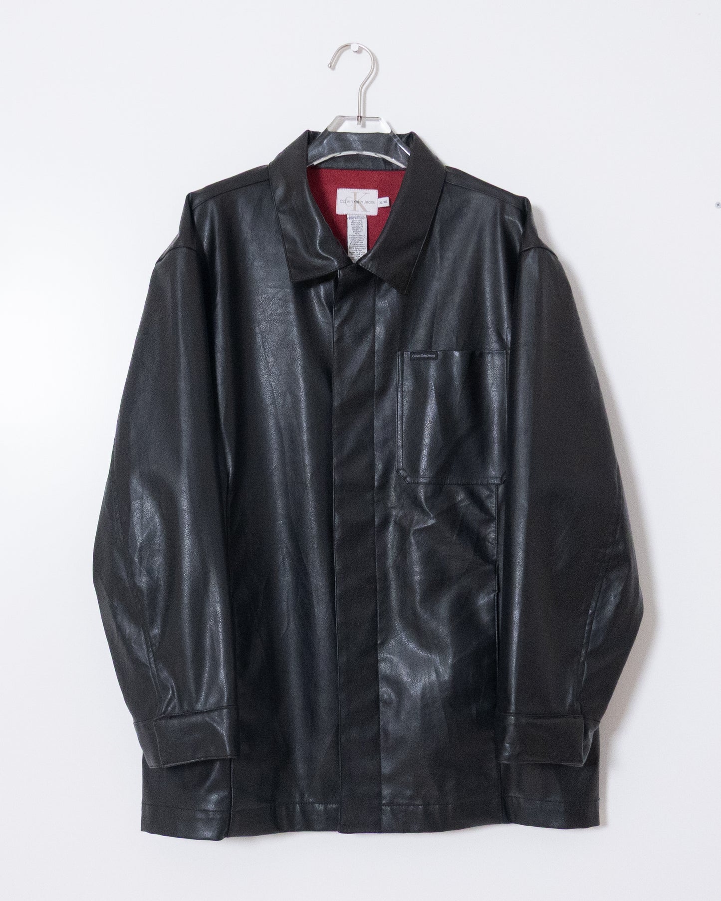 "Calvin Klein Jeans" PVC leather car coat