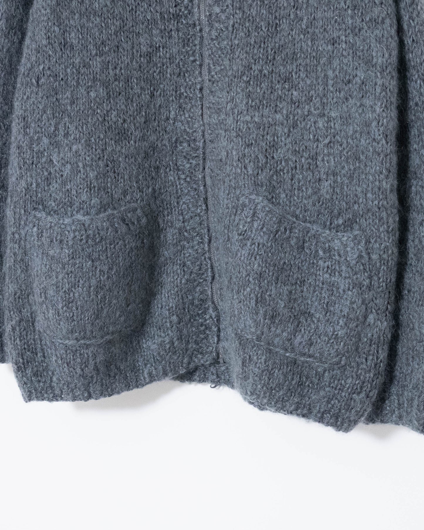 wool zip knit cardigan