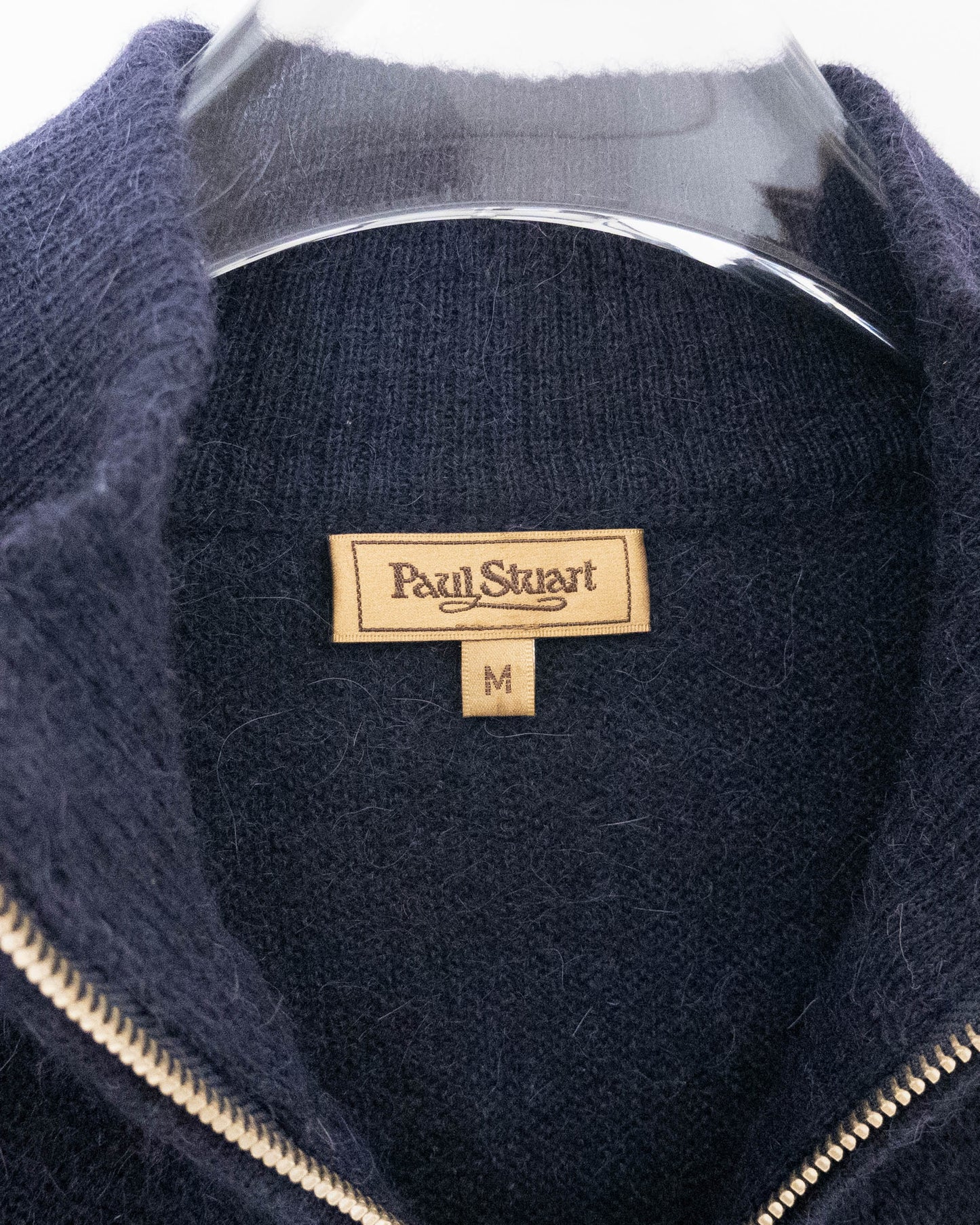 "Paul Stuart" half zip alpaca knit sweater