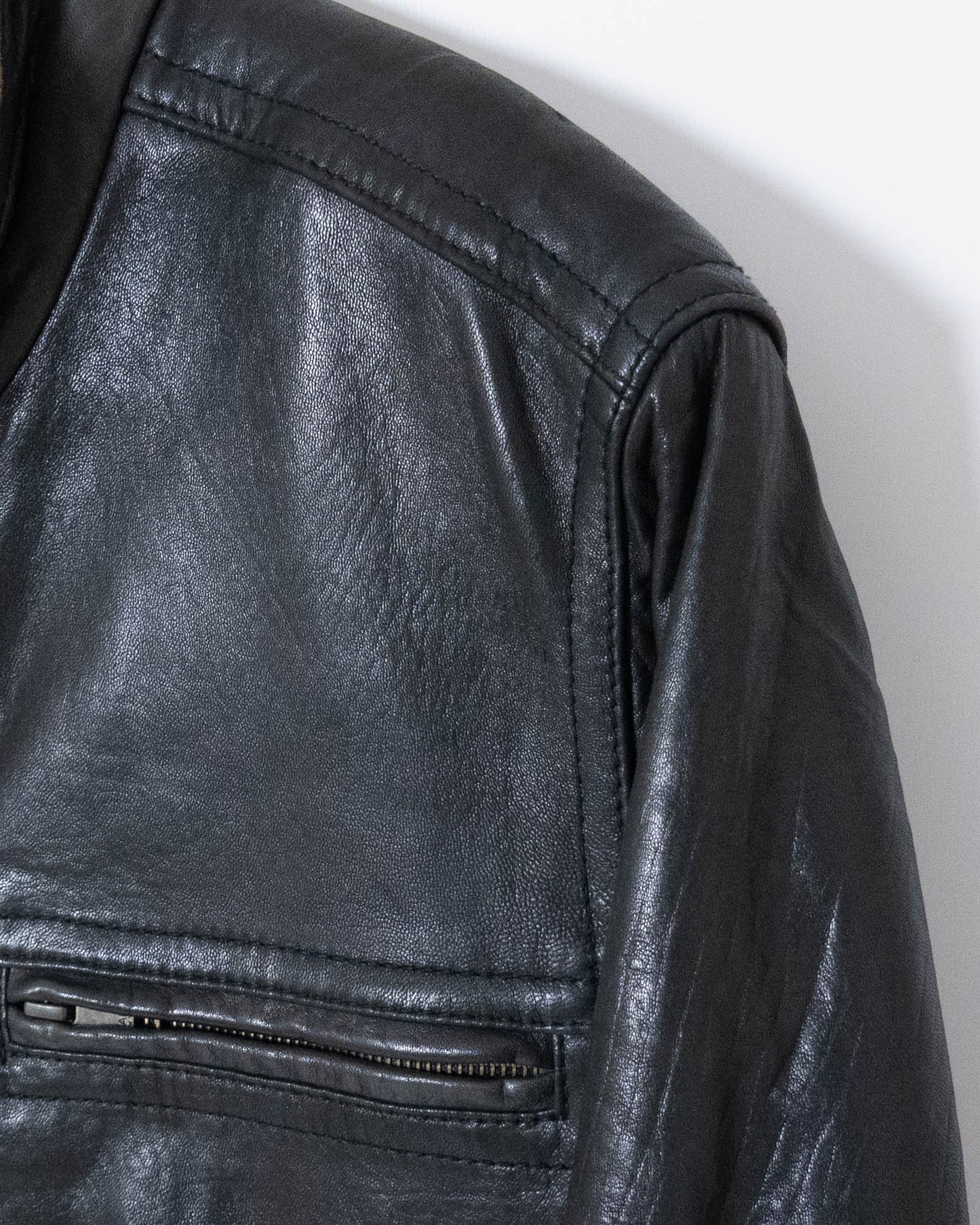 "Andrew Marc" high neck leather jacket