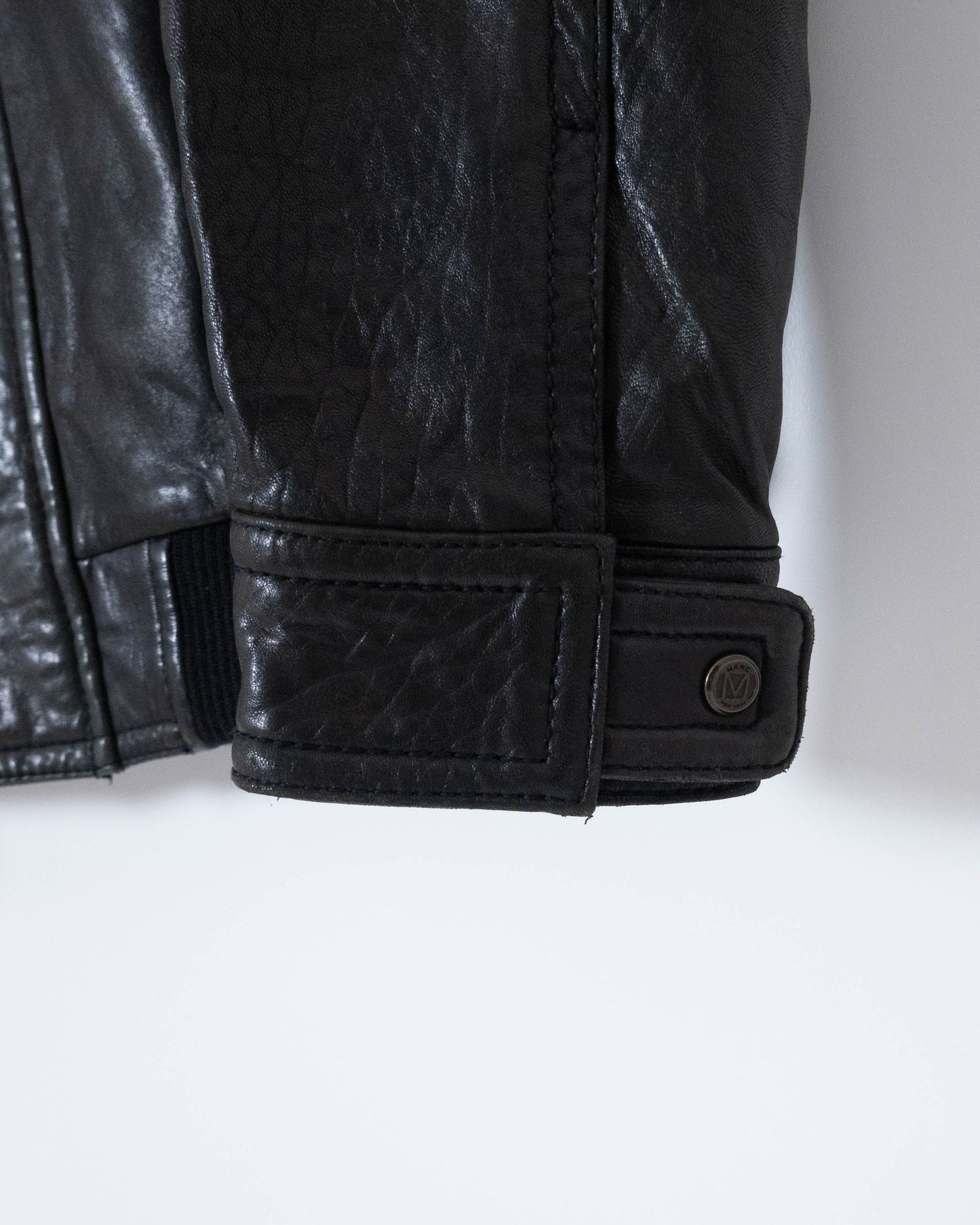 "Andrew Marc" high neck leather jacket