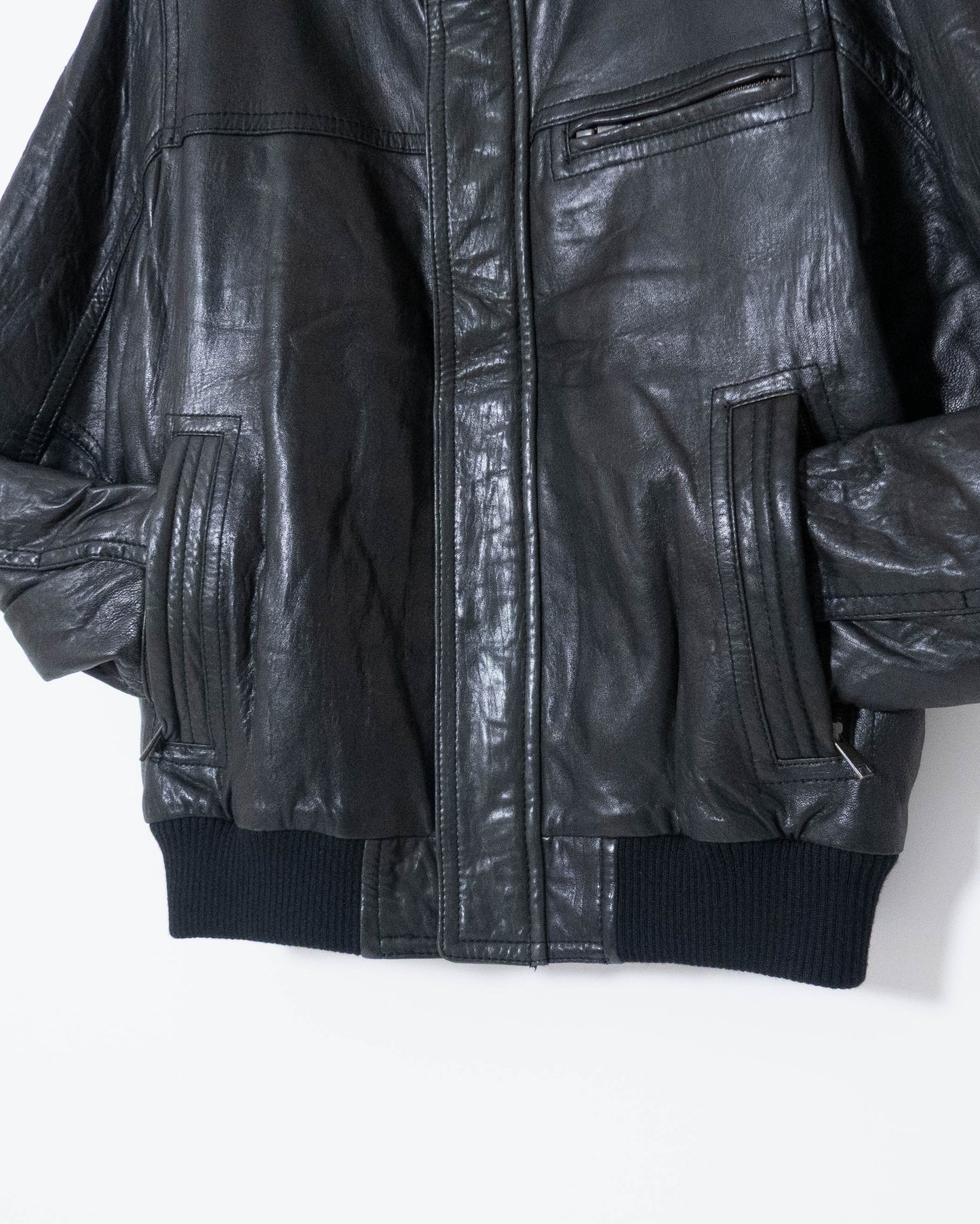"Andrew Marc" high neck leather jacket