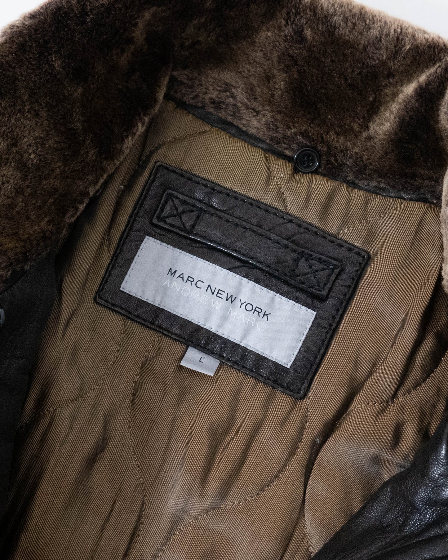 "Andrew Marc" high neck leather jacket