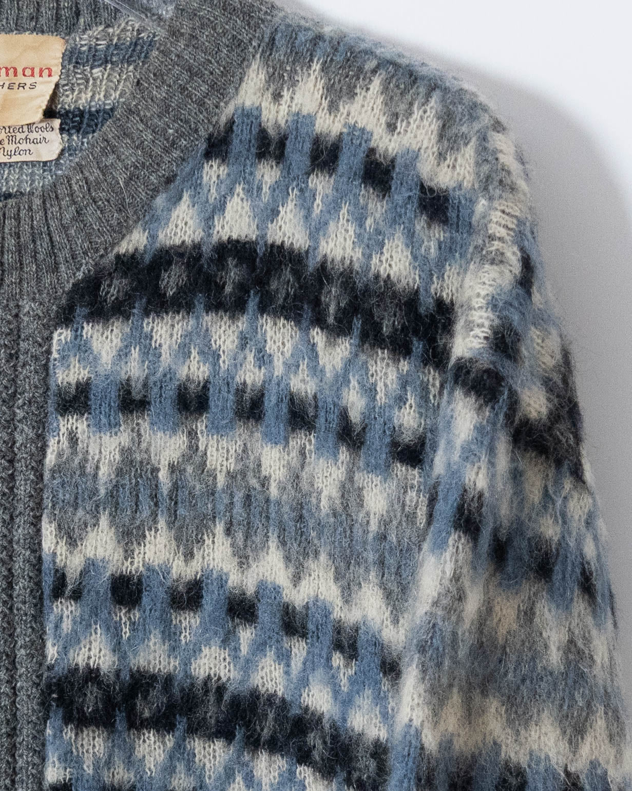 Vintage "Richman Brothers" mohair zip knit cardigan