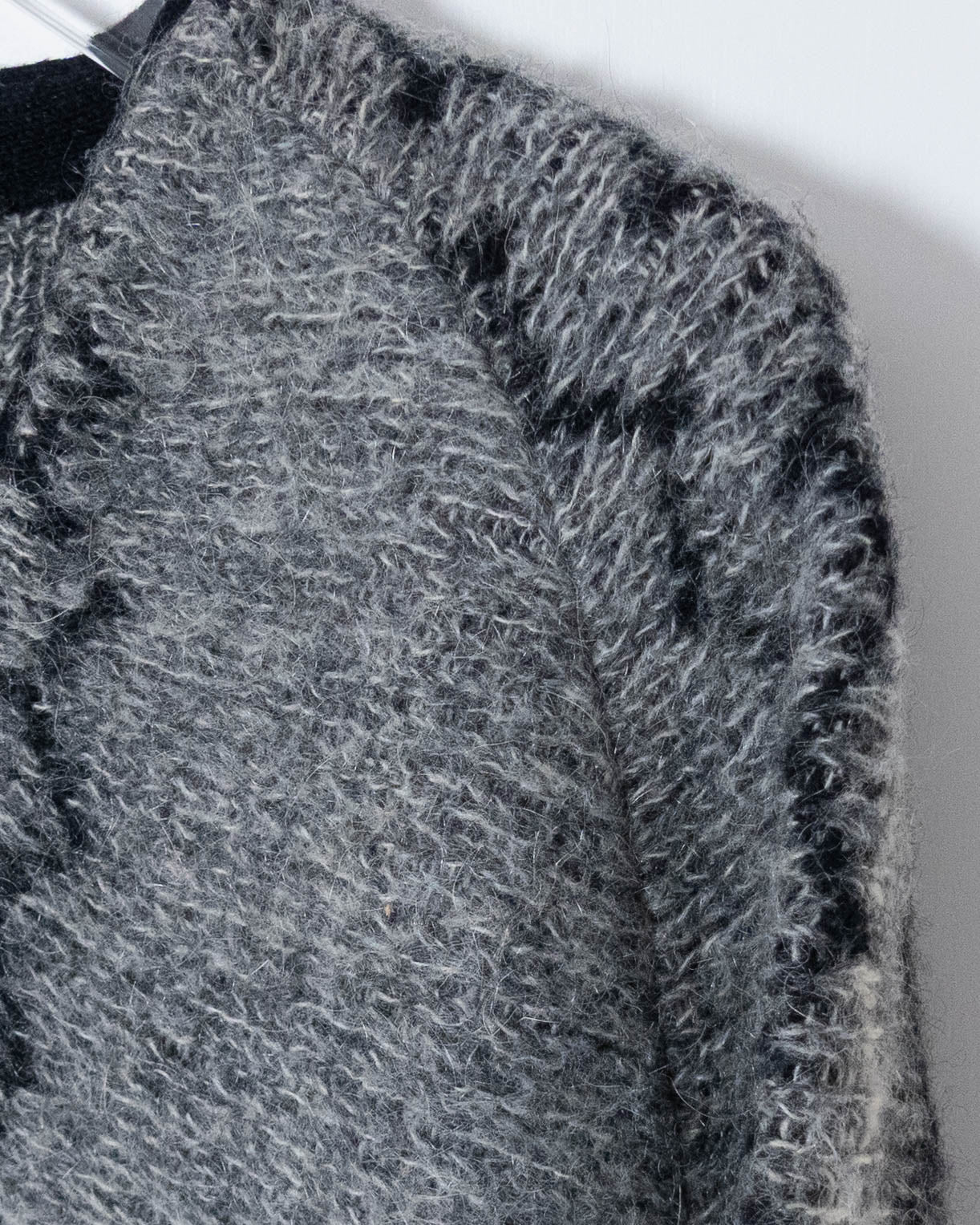 Vintage v-neck pattern mohair knit sweater