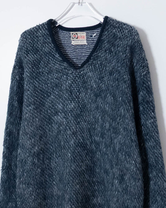 Vintage v-neck mohair knit sweater