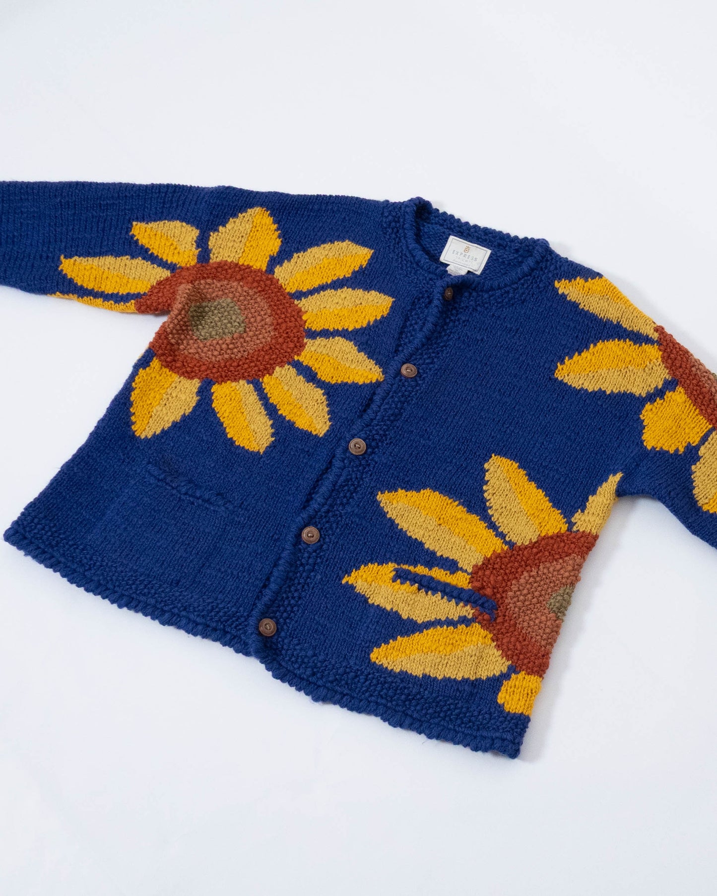 floral pattern ecuador hand knit cardigan