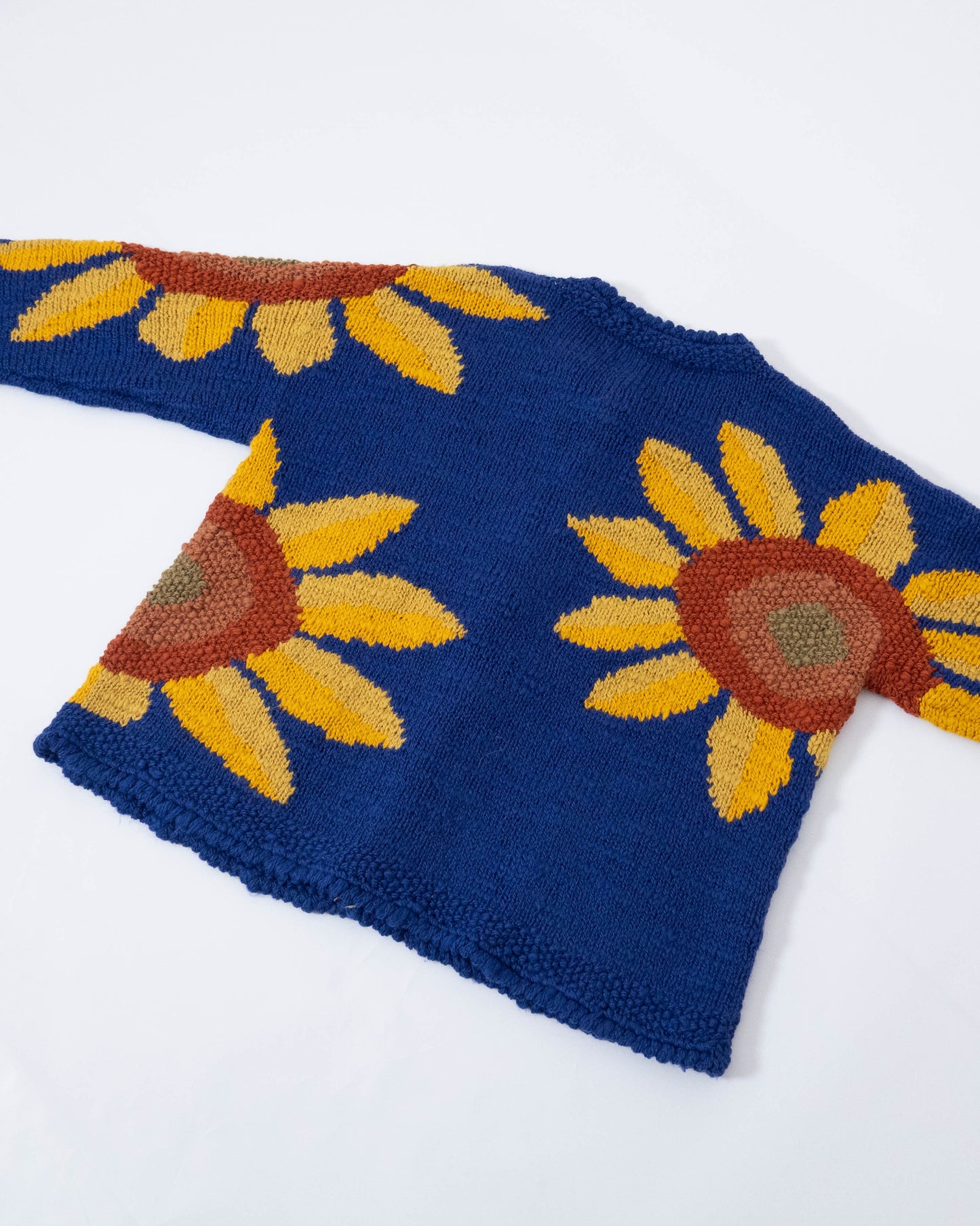 floral pattern ecuador hand knit cardigan