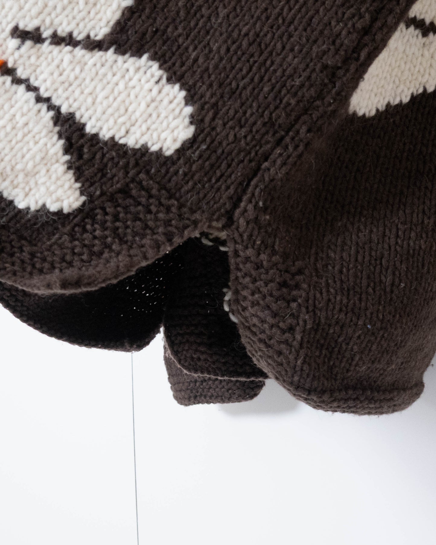 floral pattern roll neck ecuador hand knit sweater