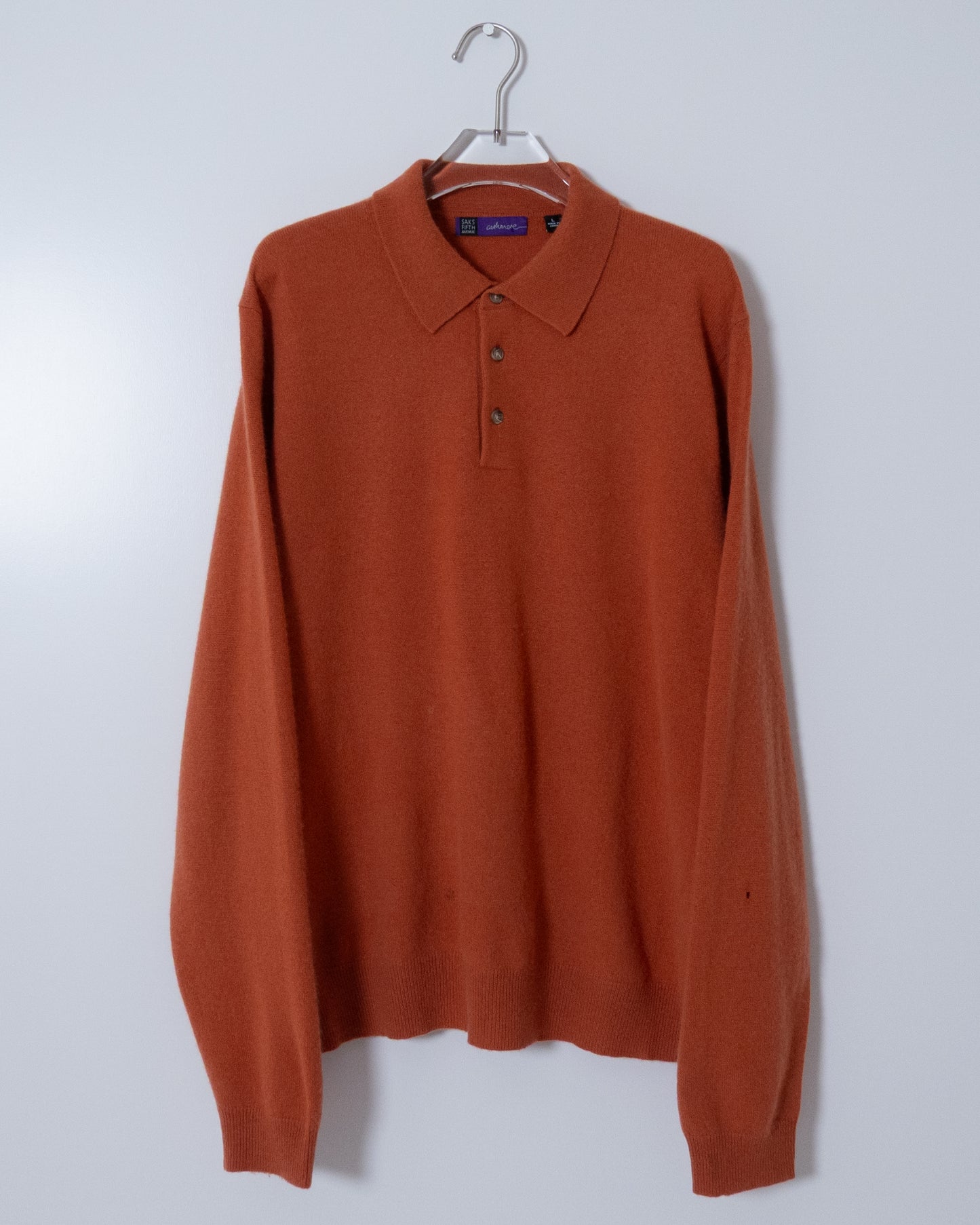 "SAKS FIFTH AVENUE" all cashmere knit polo