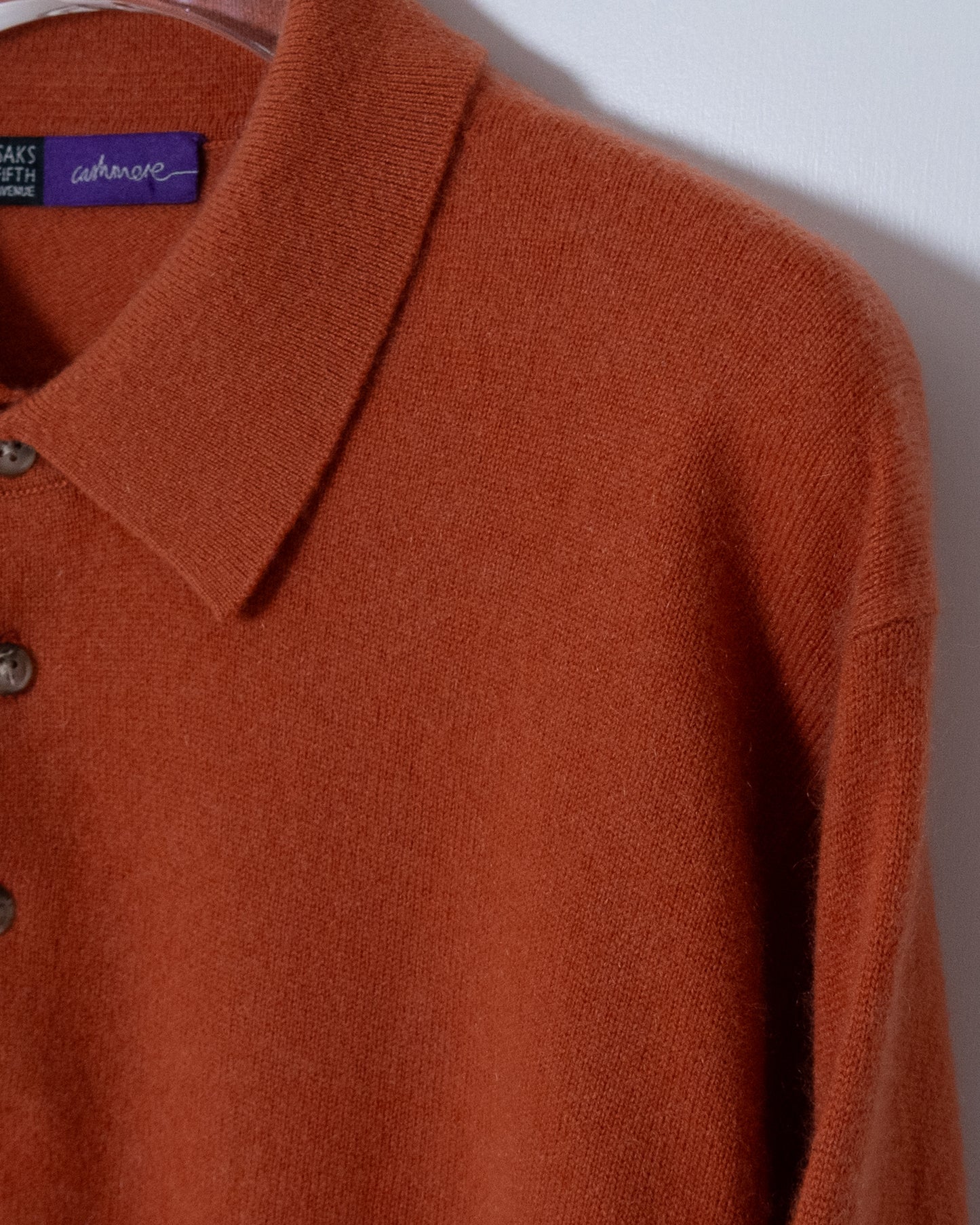 "SAKS FIFTH AVENUE" all cashmere knit polo