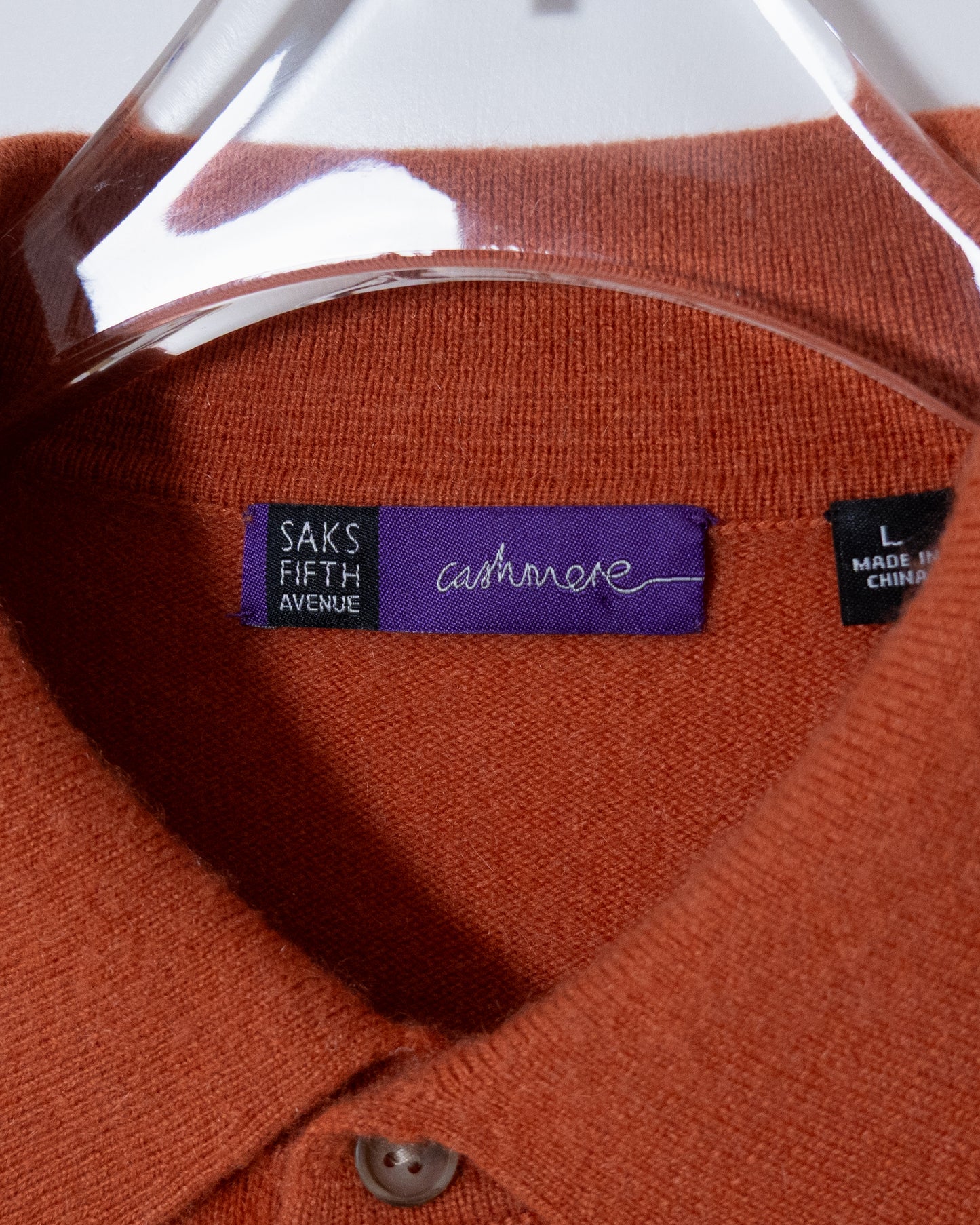 "SAKS FIFTH AVENUE" all cashmere knit polo