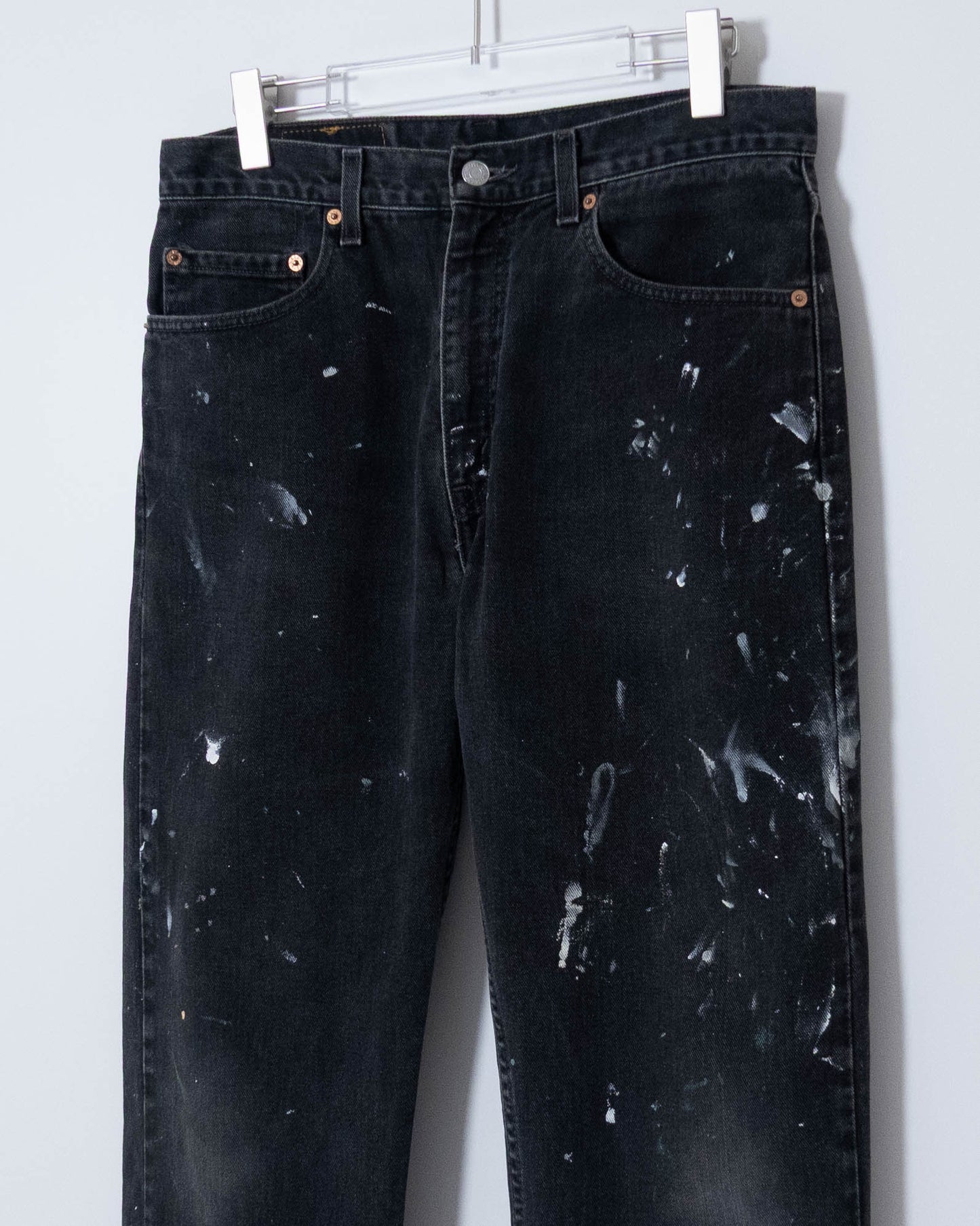 "Levi's" 505 painted black denim pants