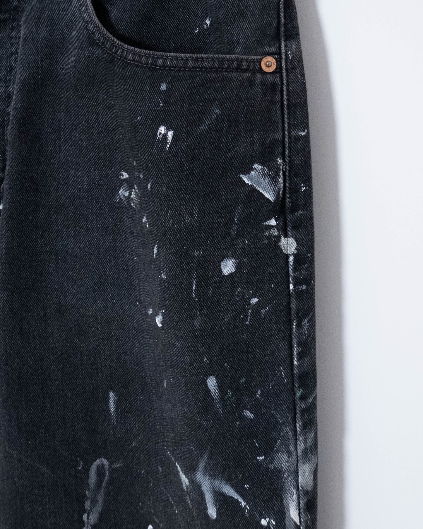 "Levi's" 505 painted black denim pants
