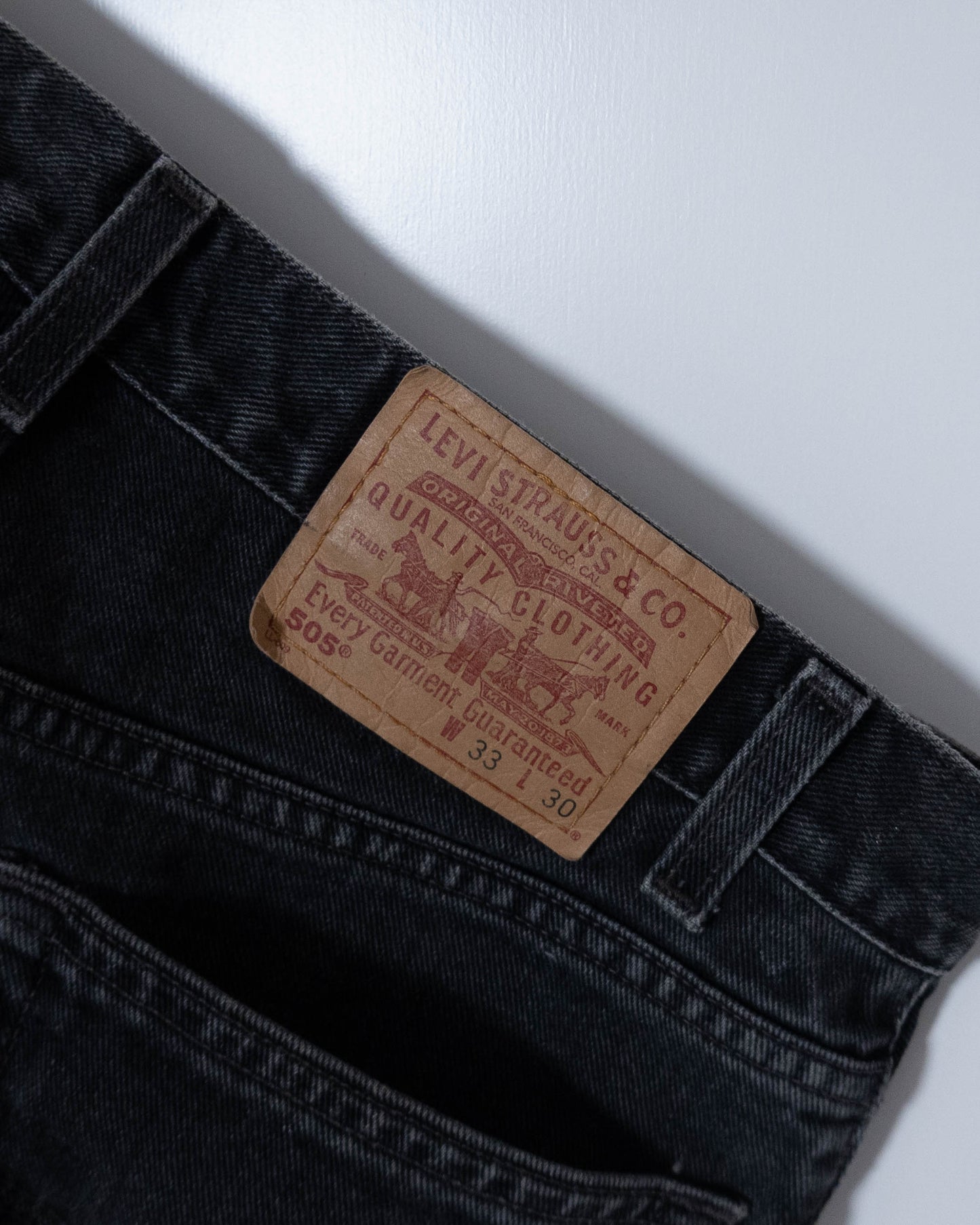 "Levi's" 505 painted black denim pants