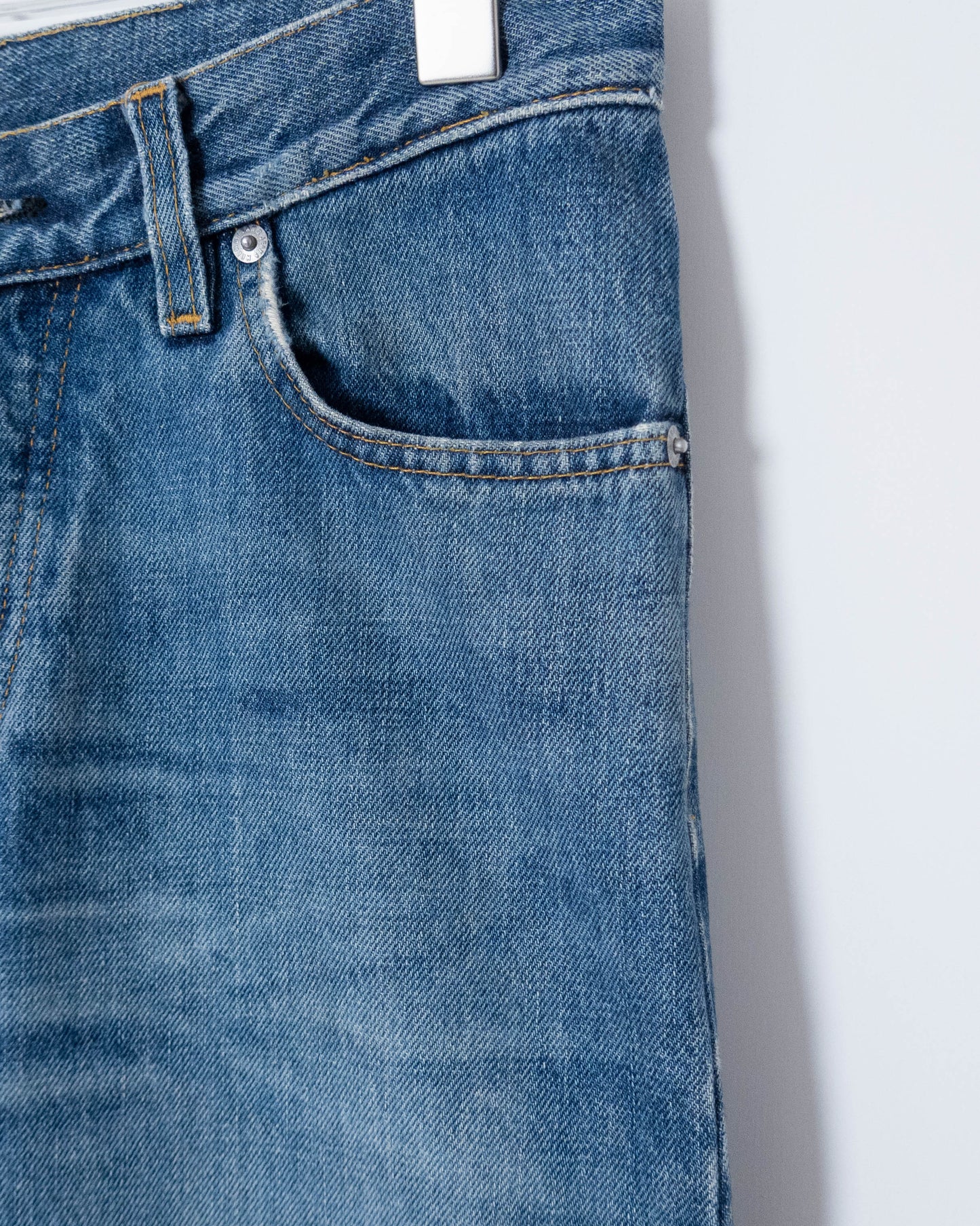 "Helmut Lang" cut-off painted denim pants