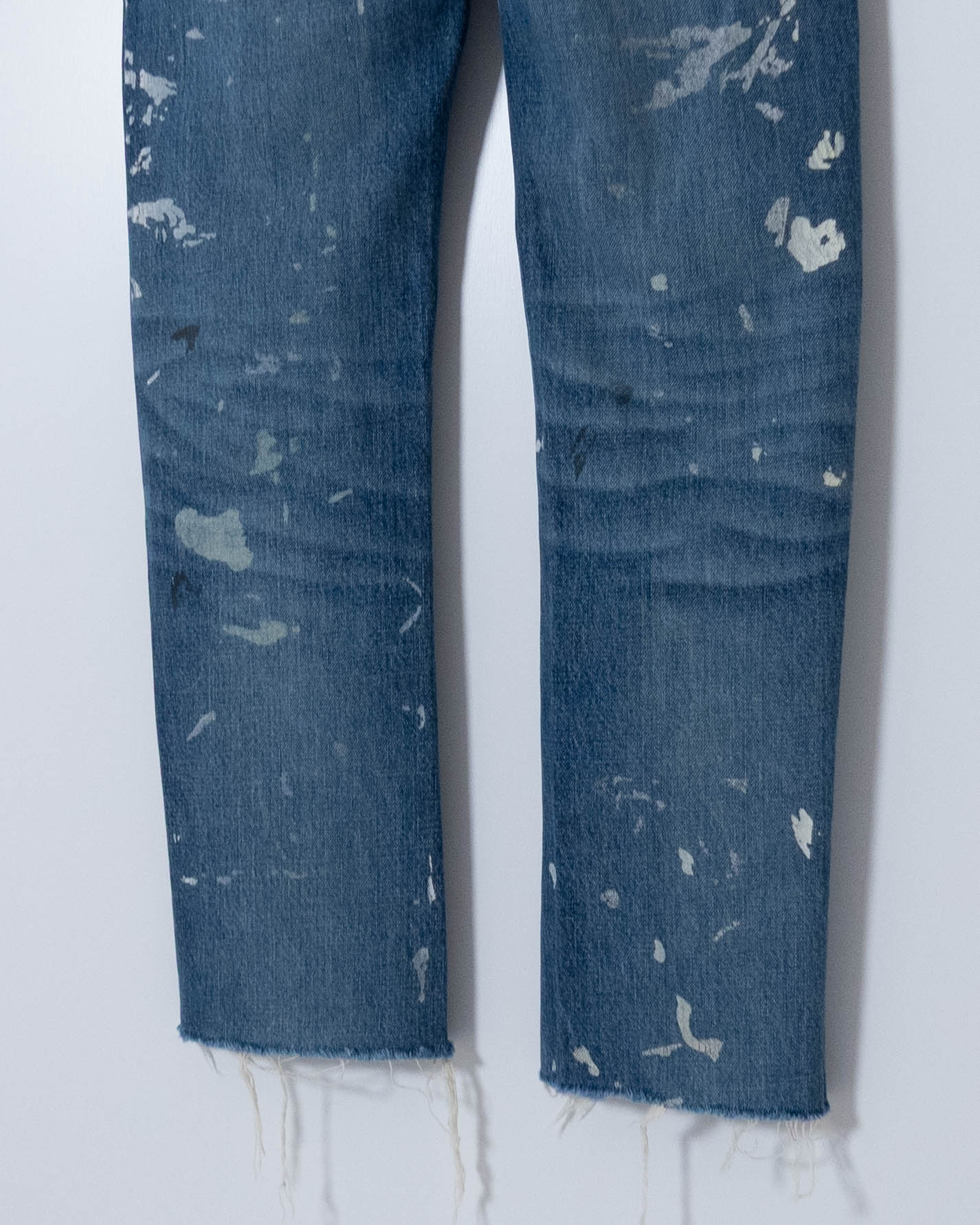 "Helmut Lang" cut-off painted denim pants