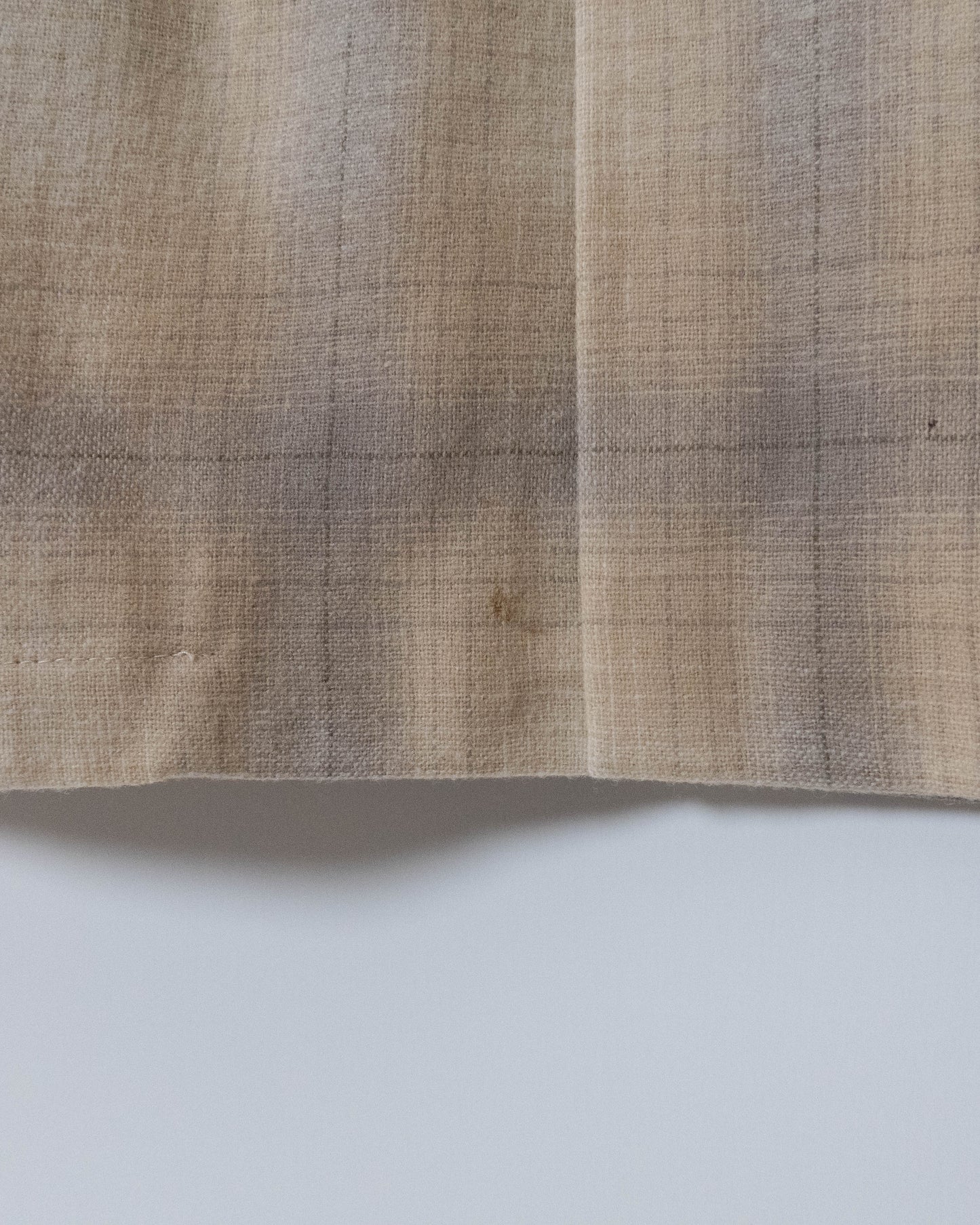 "PENDLETON" shadow plaid open collar wool shirt