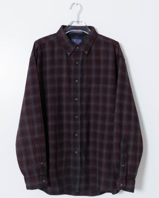 "PENDLETON" shadow plaid wool shirt