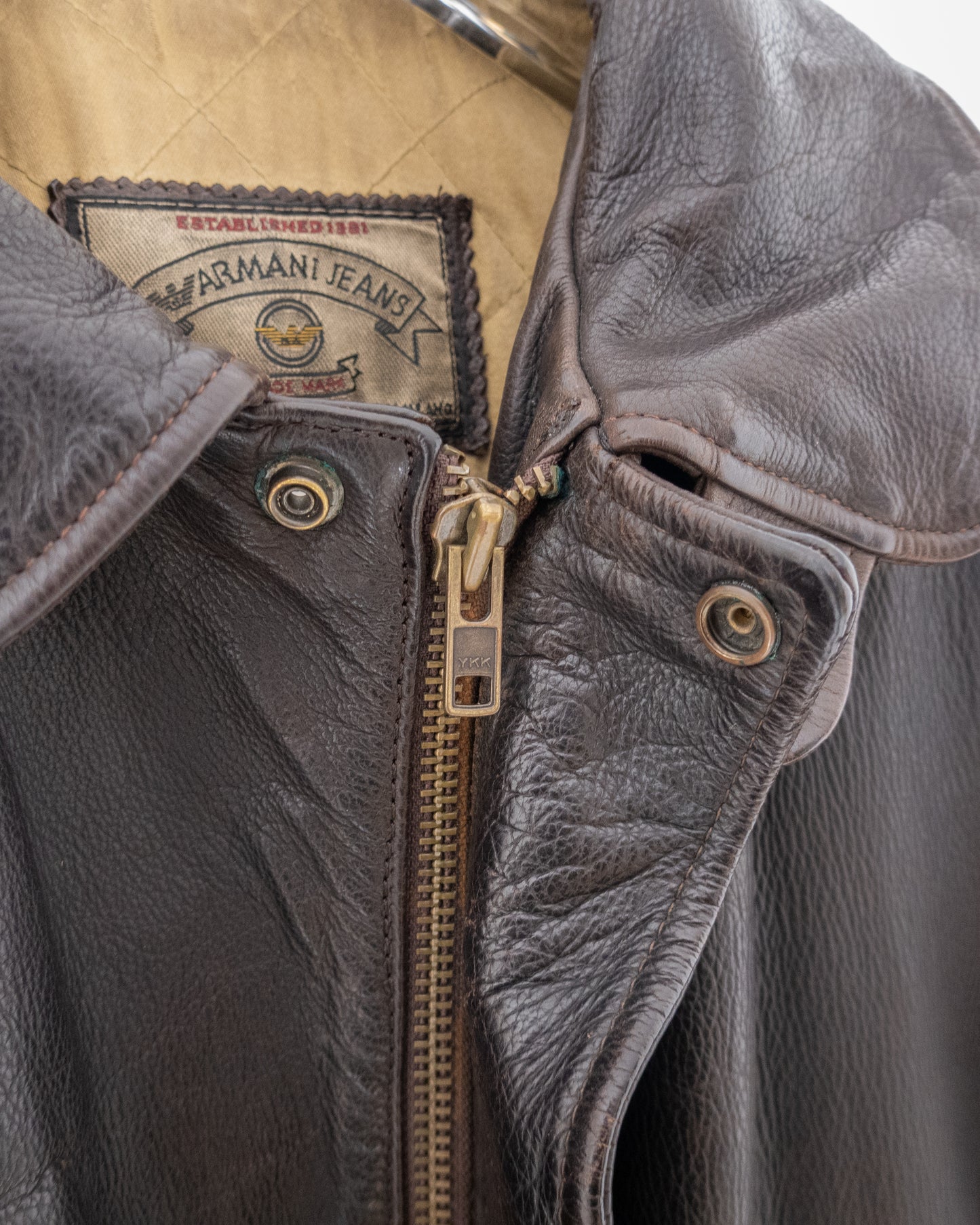 "ARMANI JEANS" leather car coat