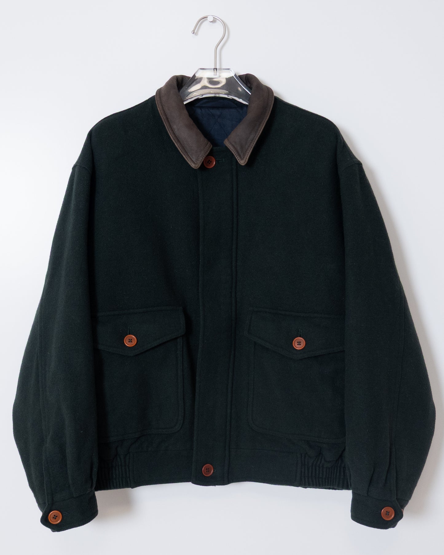 "Marks & Spencer" leather collar wool blouson
