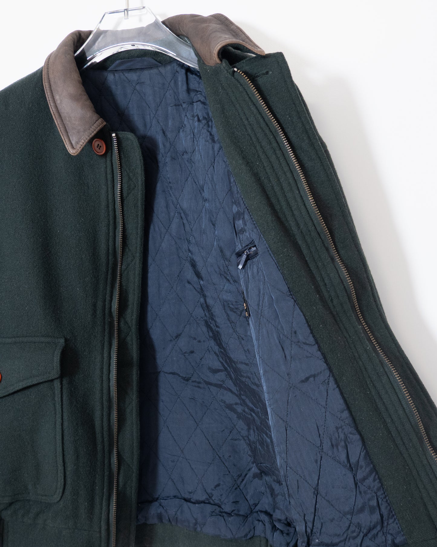 "Marks & Spencer" leather collar wool blouson